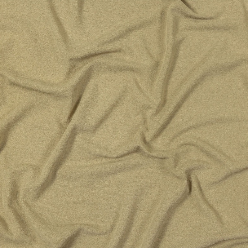 Beige Stretch Polyester Crepe Knit