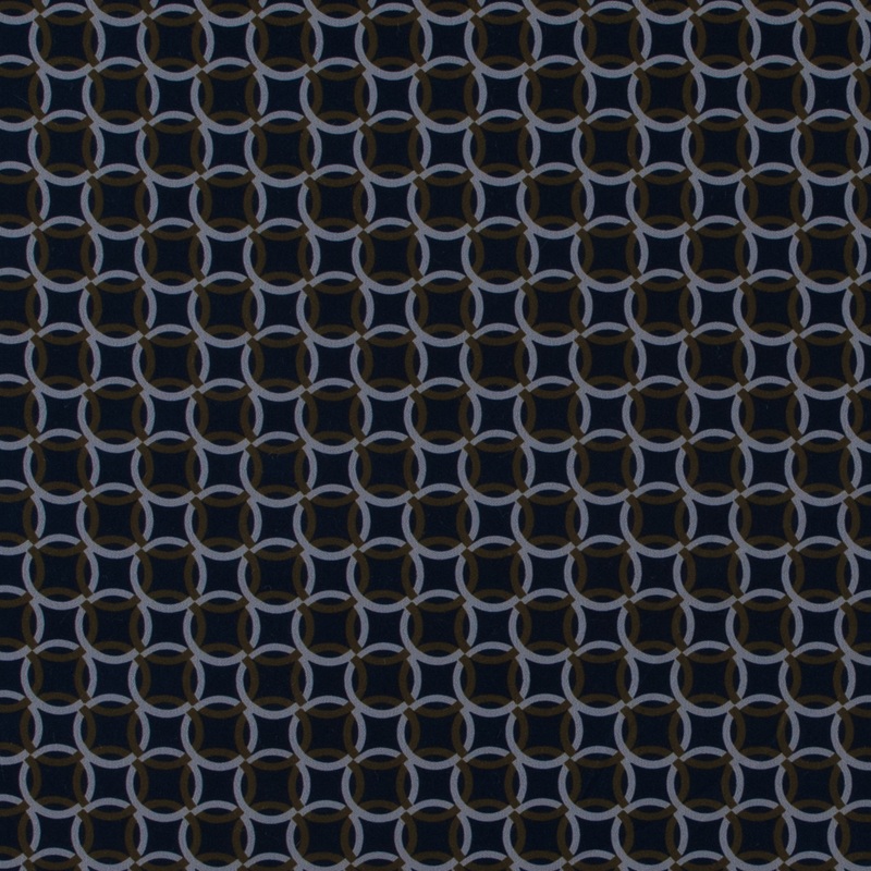 Italian Blue and Green Geometric Stretch Polyester