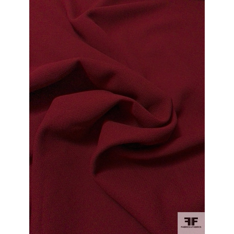 Italian Double Faced Wool Crepe with Stretch – Bordeaux Fabric by the Yard