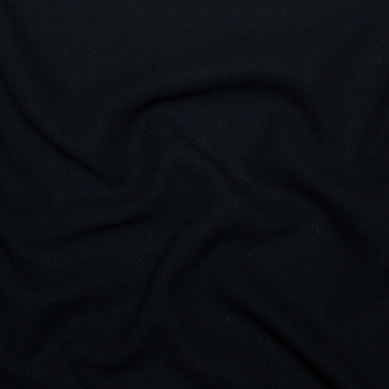 Italian Midnight Navy Creped Wool Double Cloth