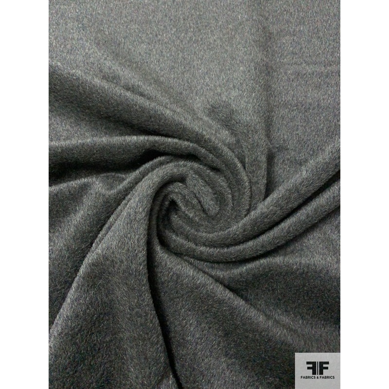 Italian Solid Brushed Wool Coating – Animal Grey Fabric by the Yard