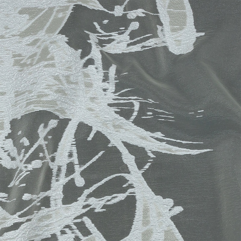 Metallic White Abstract Splatters Luxury Burnout Brocade
