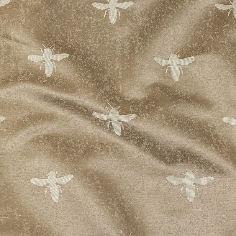 Slubbed Drapery Jacquard – Linen Buzzing Bees – British Imported