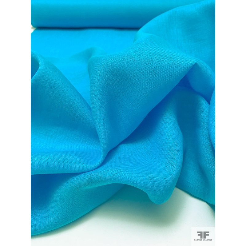 Solid Lightweight Linen – Blue Turquoise Fabric by the Yard