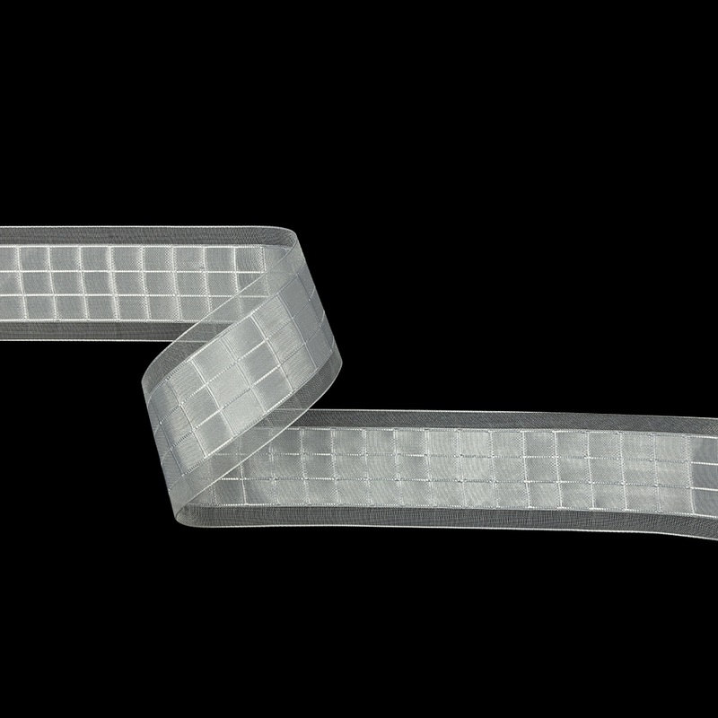 White Squares and Sheer Borders Ribbon – 36mm