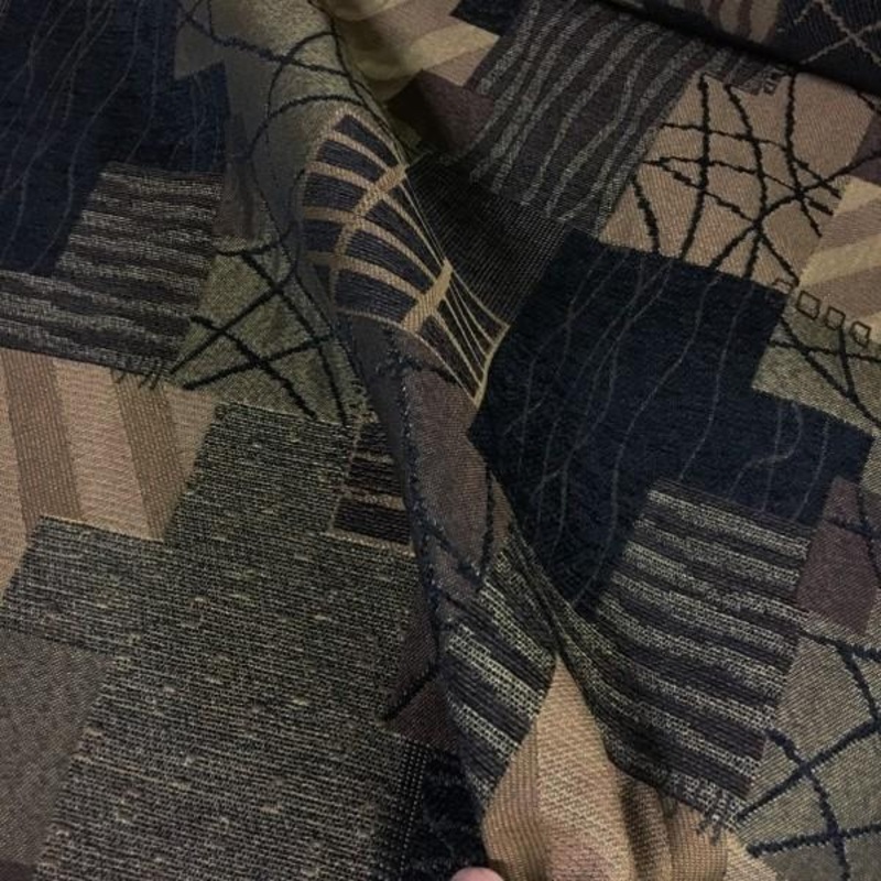 Barker Raven Geometric Black Upholstery Fabric Order Product