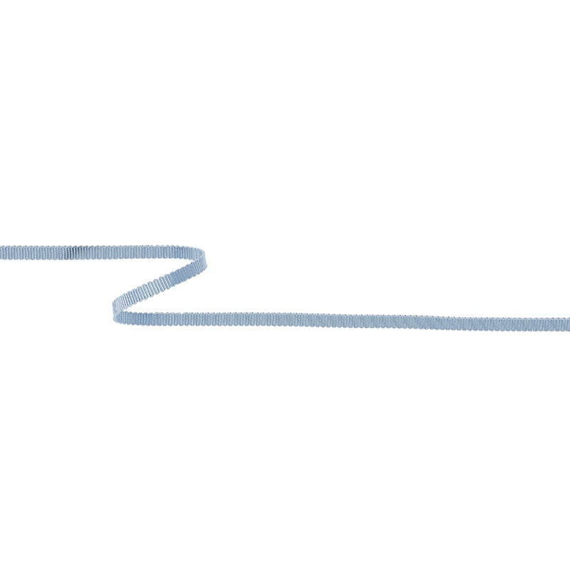 Dusty Blue Recycled Polyester Petersham Grosgrain Ribbon – 4mm