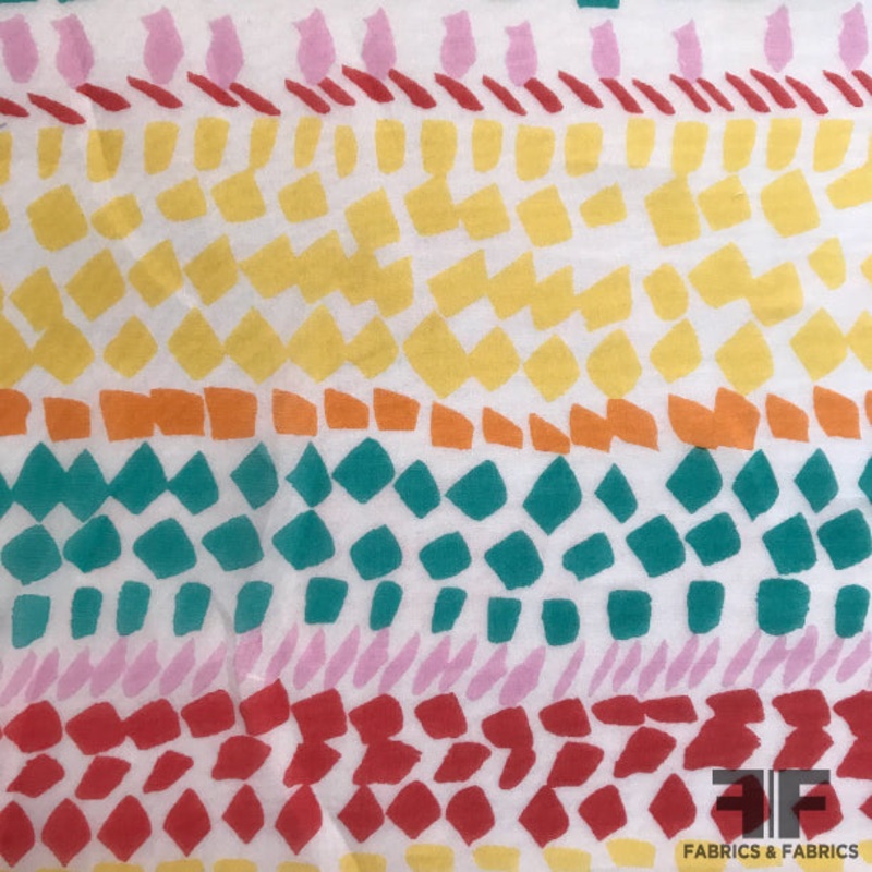 Ethnic Printed Silk Organza – Multicolor Fabric by the Yard