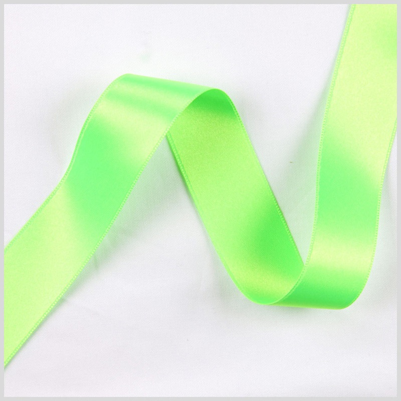 Neon Green Double Face French Satin Ribbon – 2.5″