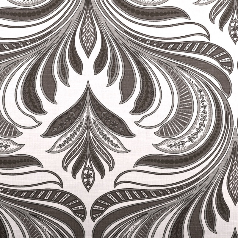 Off-White/Black/Beige Paisley Canvas
