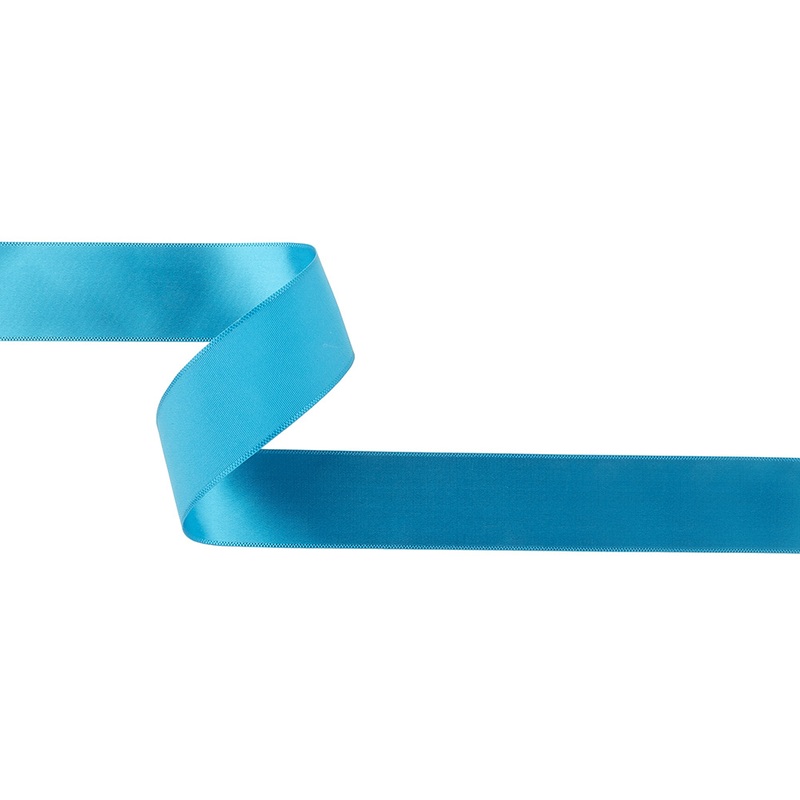 Peacock Blue Single Faced Satin Ribbon – 1″