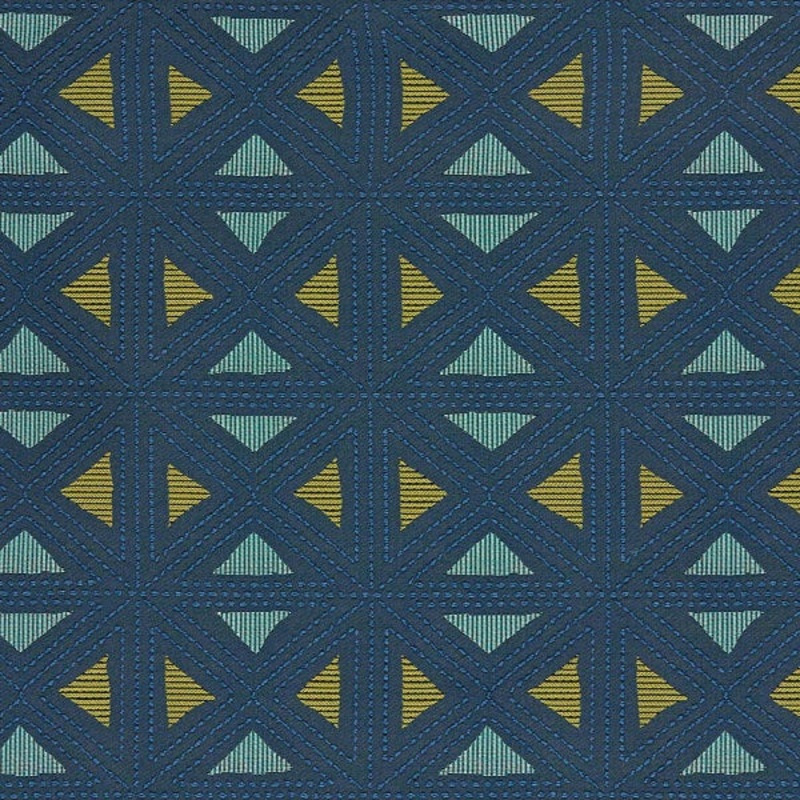 Remnant of Arc-Com Geostitch Blueberry Blue Upholstery Fabric Order Product 1