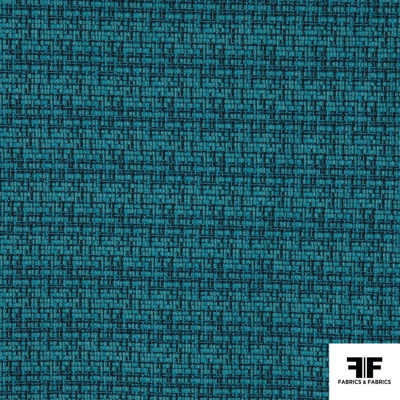 Textured Cotton Blend Suiting – Teal Fabric by the Yard
