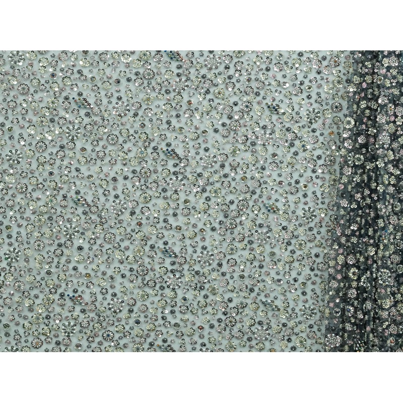 130cm Multi Colour Beaded Sequins Tulle BF717-3 BF717-3