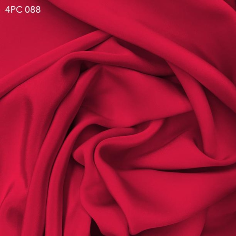 4 Ply Silk Crepe – Strawberry Red Fabric by the Yard