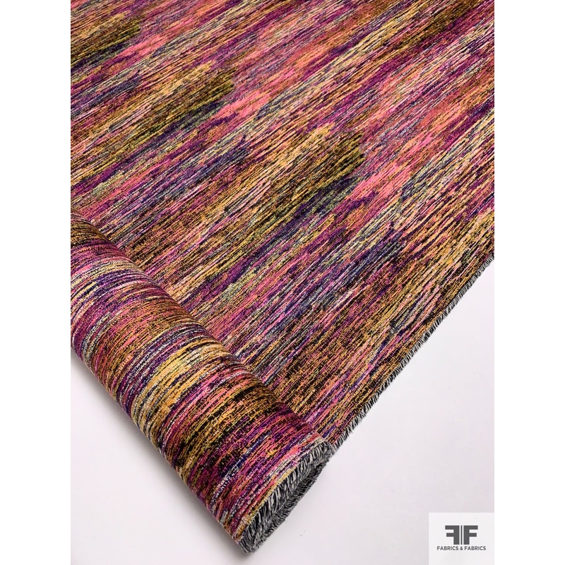 Italian Tightly Woven Novelty Virgin Wool Blend – Multicolor / Magenta Fabric by the Yard