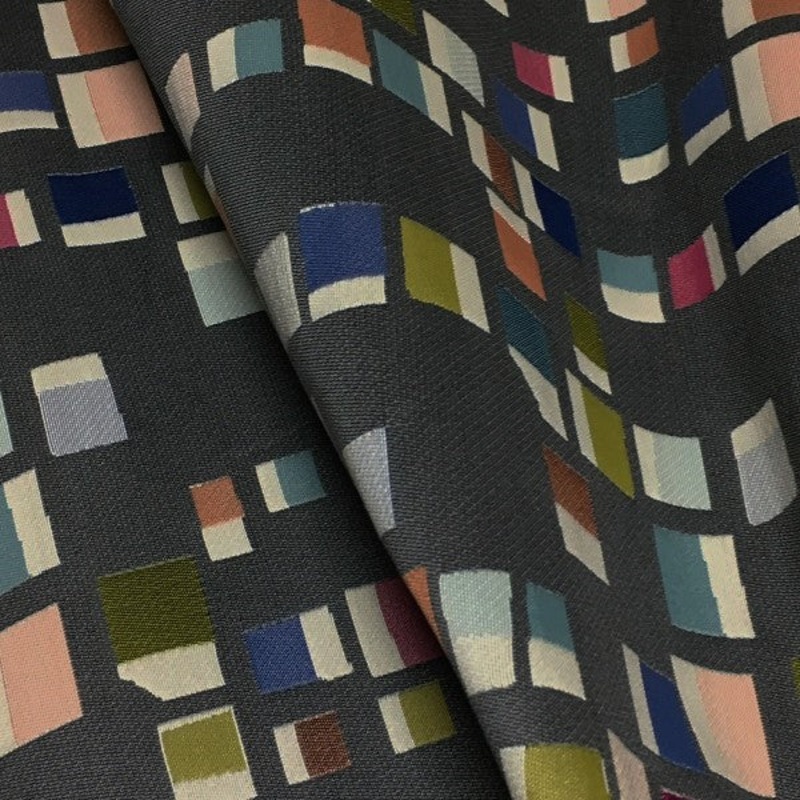 Momentum Pierre Fashionista Small Scale Geometric Gray Upholstery Fabric Order Product