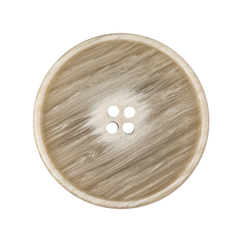 Pistachio Shell and Light Gray Striated Narrow Rim 4-Hole Button – 44L/28mm