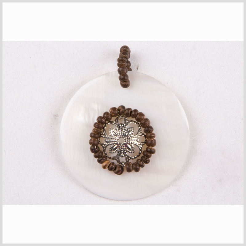 50mm Natural White Shell Pendant