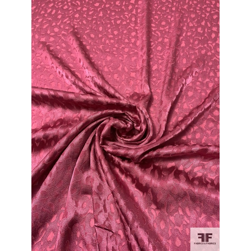 Abstract Burnout Polyester Chiffon – Rouge Fabric by the Yard