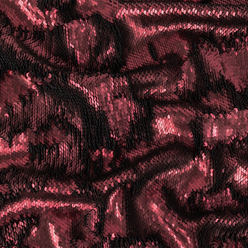 Stretch Rayon Jersey with Two-Tone Paillette Sequins – Vineyard Mist on Black – Nyla Collection