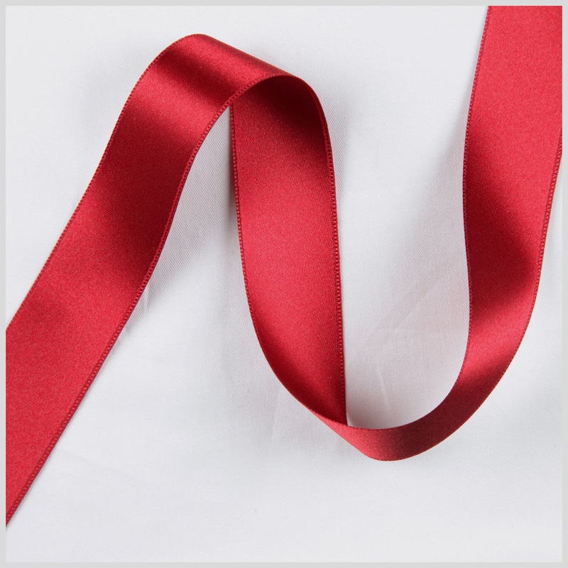 Wine Double Face French Satin Ribbon – 1″