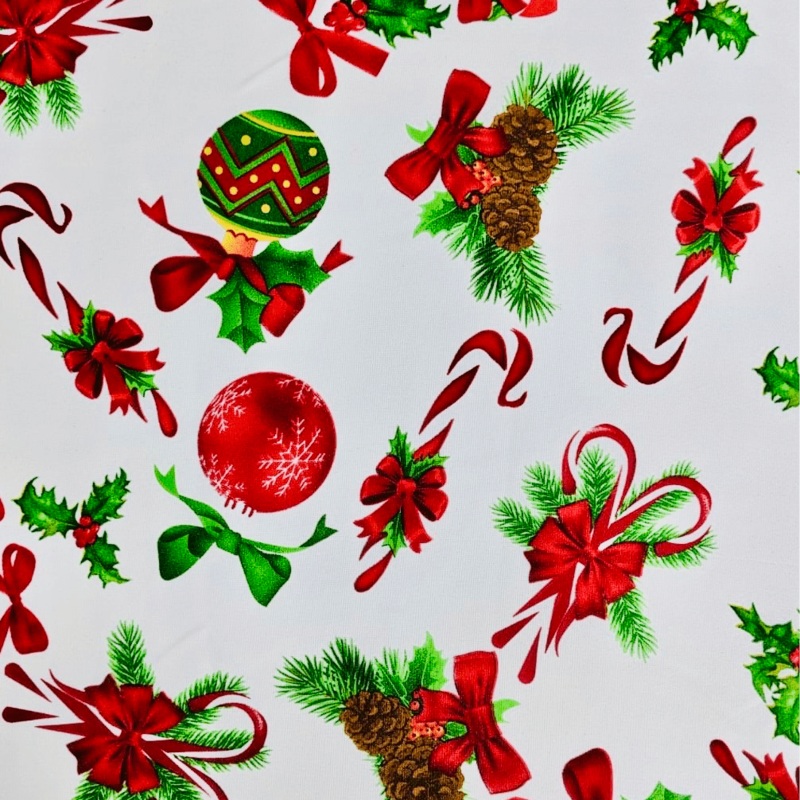 Christmas Printed Mini Matt Decor White