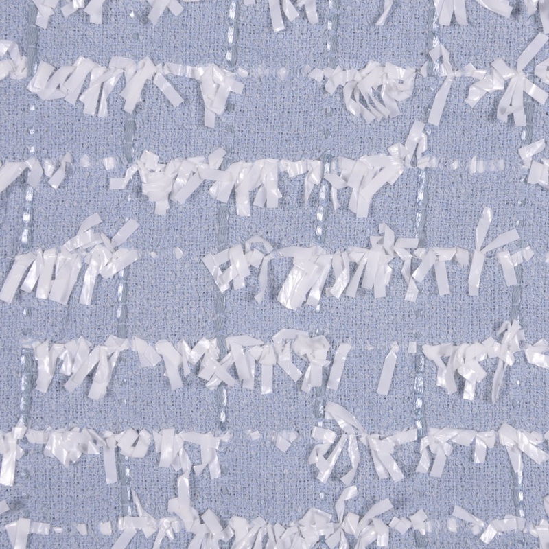 English Powder Blue Eyelash Fringe Tweed