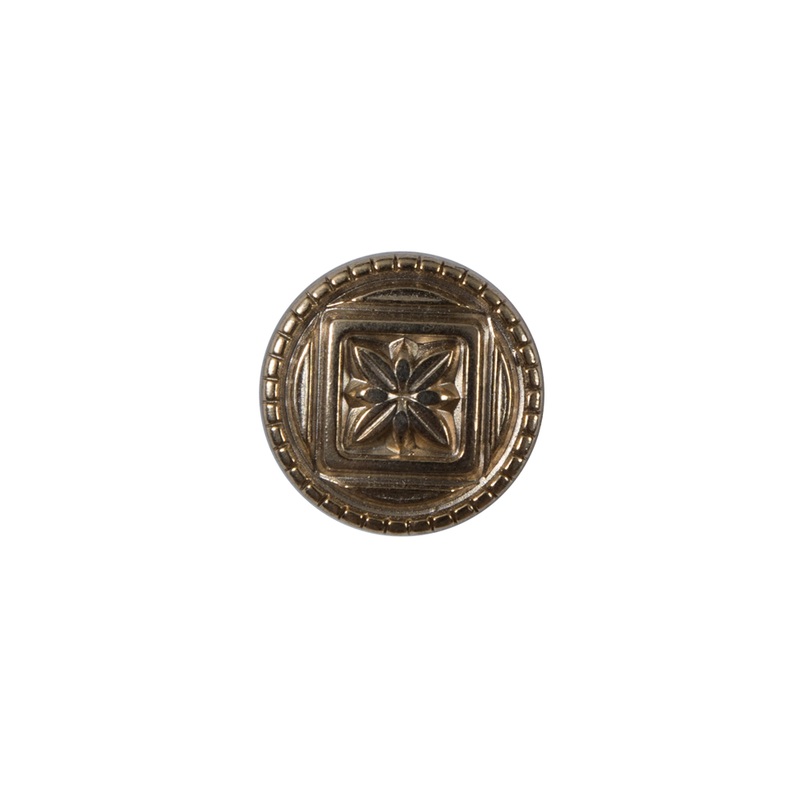 Gold Floral Etched Metal Shank Back Button – 24L/15mm