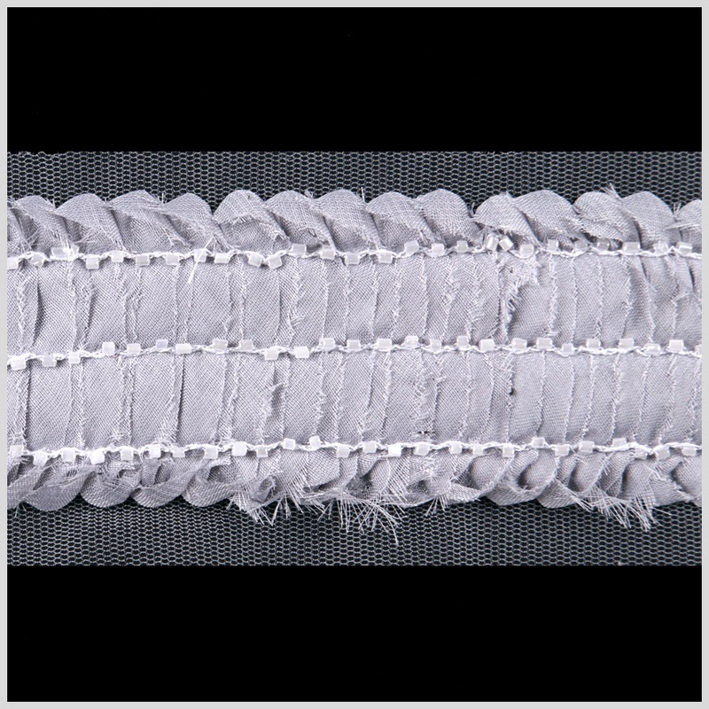Gray Flower Beaded Trim
