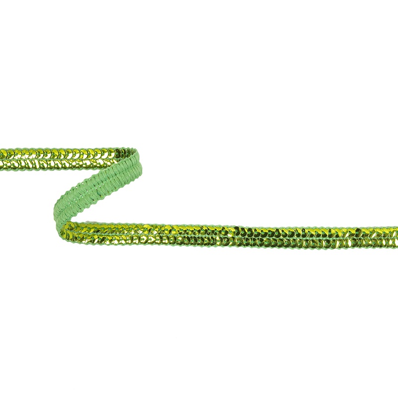 Metallic Lime Two Row Sequins Trim – 0.5″