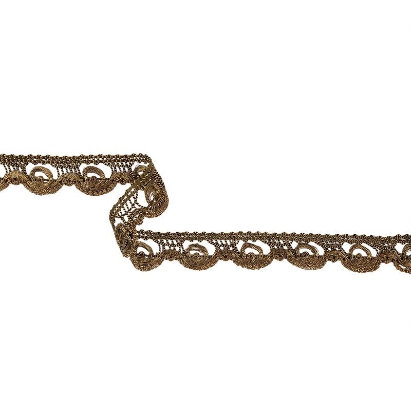 Black and Metallic Gold Swirling Braided Trim – 0.875″