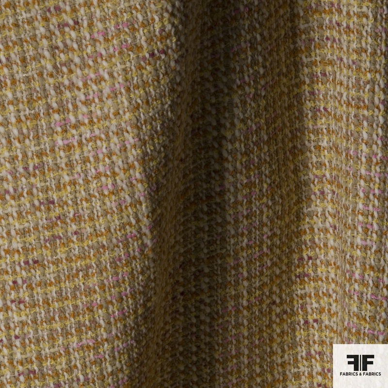 Boucle Wool Tweed – Beige/Ivory/Multicolor Fabric by the Yard
