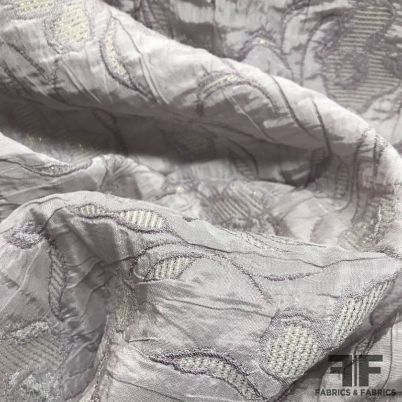 Floral Textured Brocade – Pale Purple Fabric by the Yard