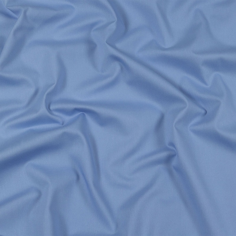 Light Blue Polyester and Cotton Poplin