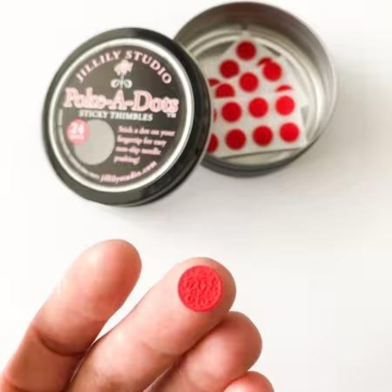 Poke-A-Dots Sticky Thimbles – 24 Pieces – Handy Tin