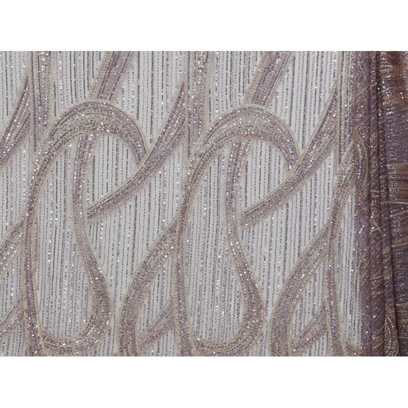 130cm Heavy embroidered Beaded Tulle BF749-3 BF749-3