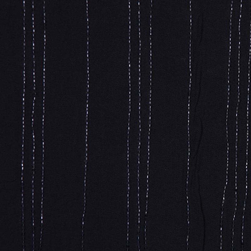 Black Beaded Double-Layer Rayon Gauze