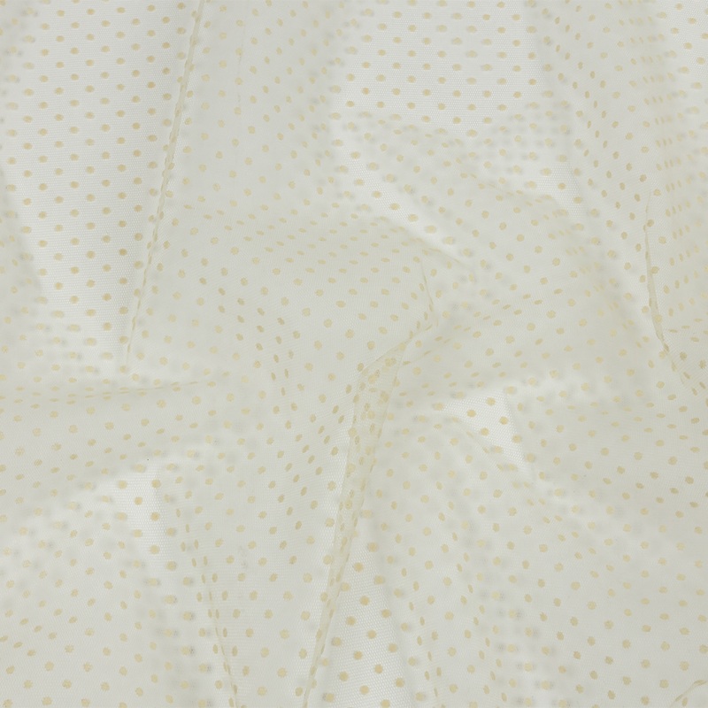 Famous Australian Designer Oyster White Flocked Polka Dots Point D’esprit