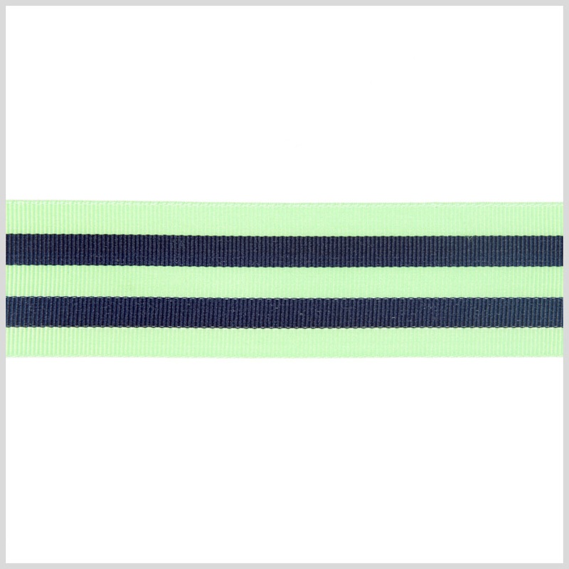 Green/Blue Striped Grosgrain Ribbon
