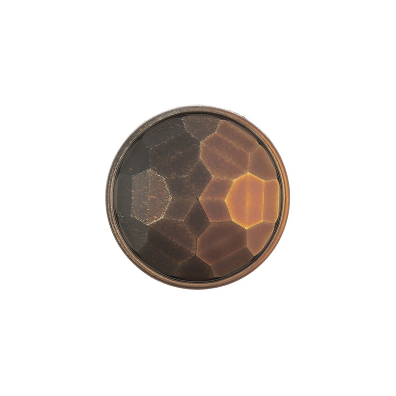 Italian Matte Bronze Faceted Metal Look Shank Back Button – 32L/20mm