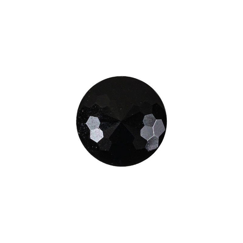 Vintage Jet Faceted Shank Back Glass Button – 22L/14mm