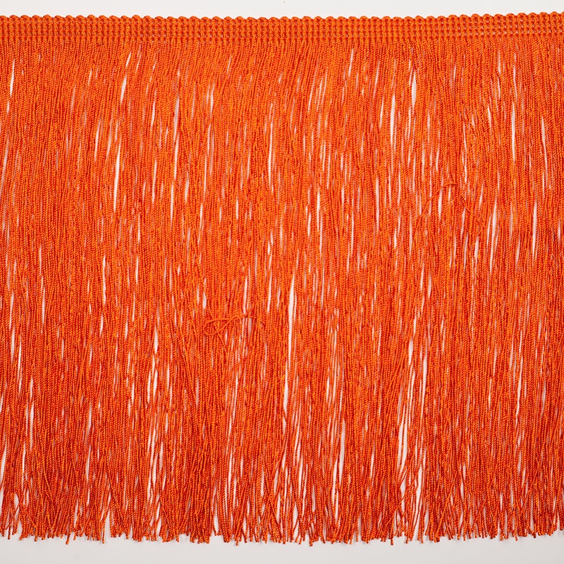 8″ European Orange Chainette Fringe Trim