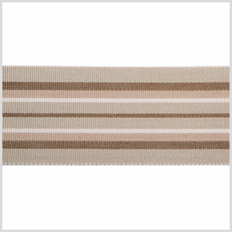 Beige/Taupe/Cream Striped Grosgrain Ribbon