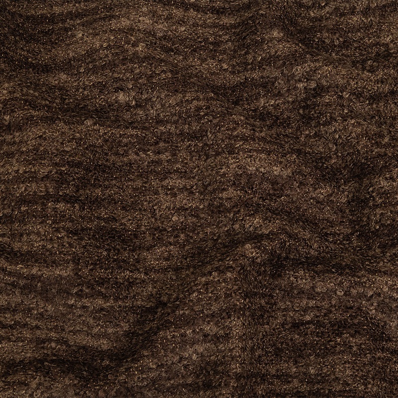 Chocolate Striated Upholstery Boucle with Tan Woven Backing
