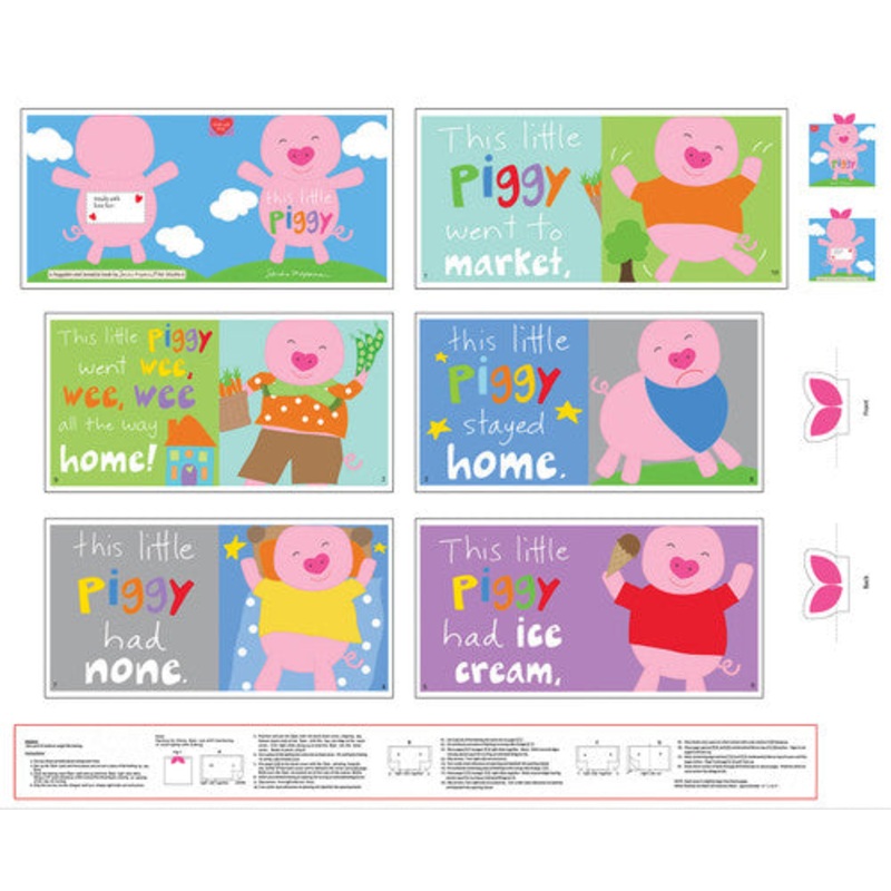 Huggable & Loveable X 36″ Book Panel – This Little Piggy