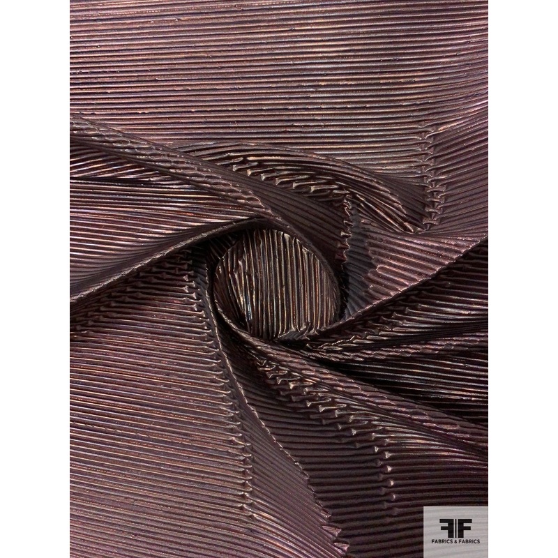 Italian Pleated Lam – Dark Bronze Fabric by the Yard