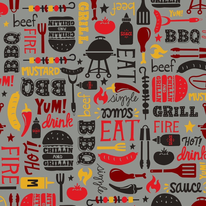 Peace, Love & BBQ Gray Multi