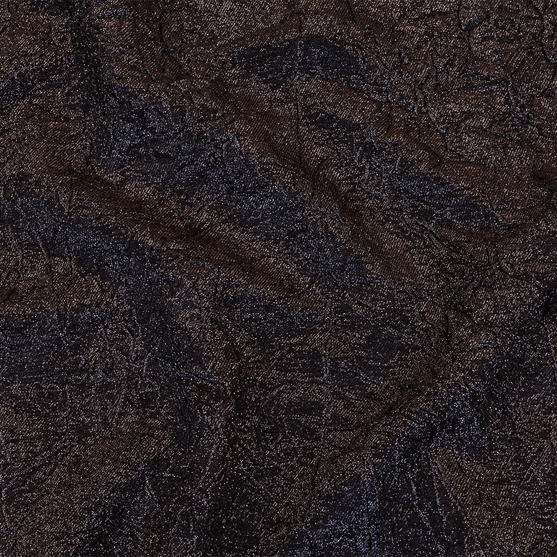 Astrolabe Metallic Navy and Copper Crinkled Luxury Brocade with Black Backing