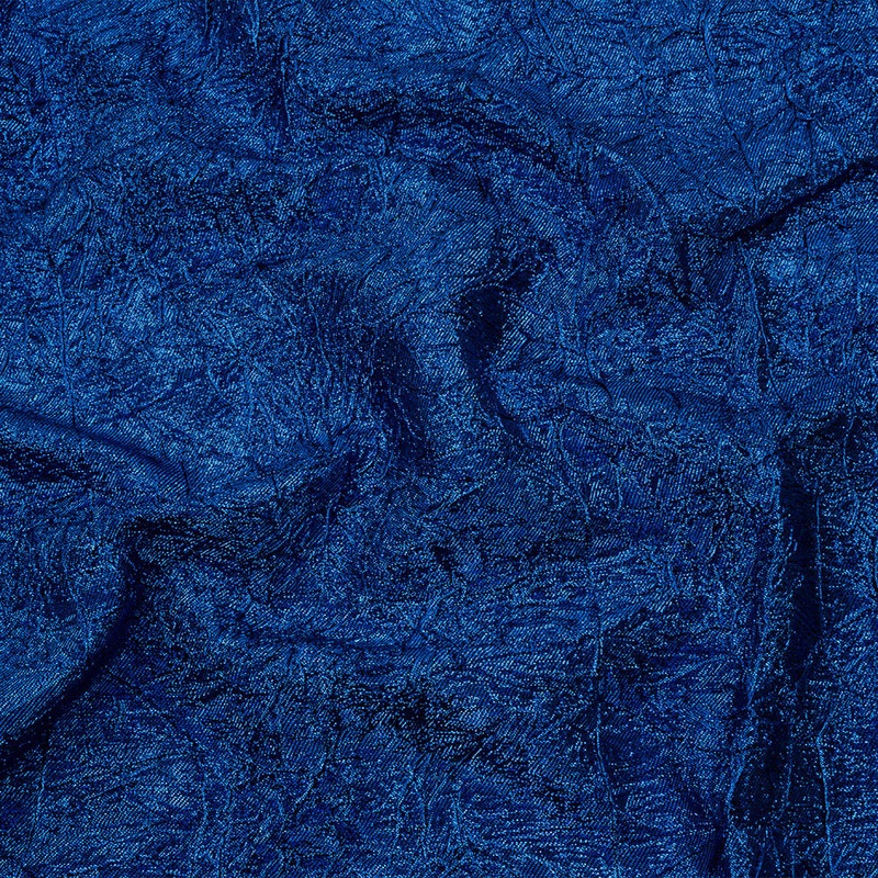 Astrolabe Metallic Royal Blue Crinkled Luxury Brocade with Black Backing